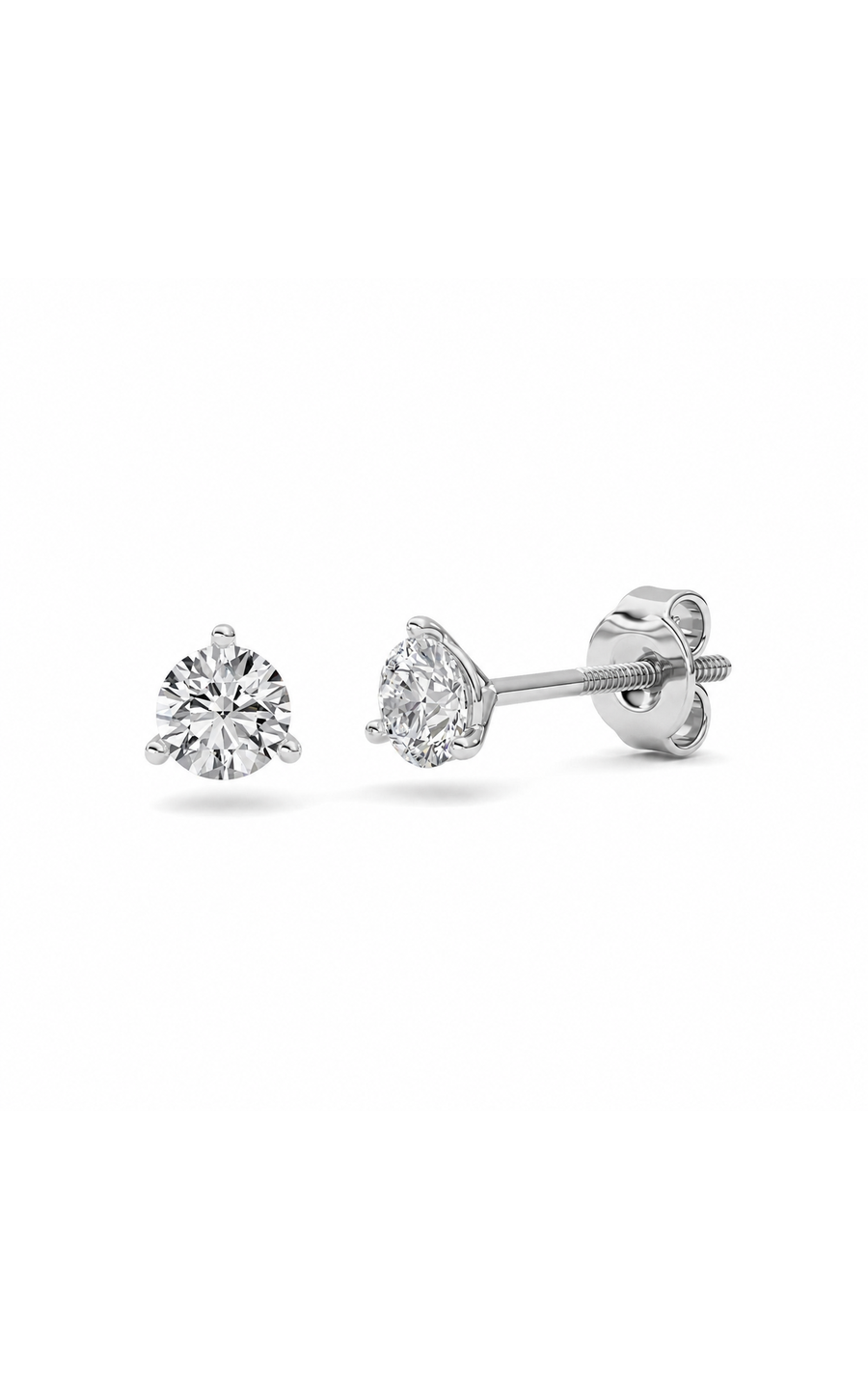 0.5CTW Round Shaped Lab Grown Diamond (F/VS) Stud Earrings in 14K Gold