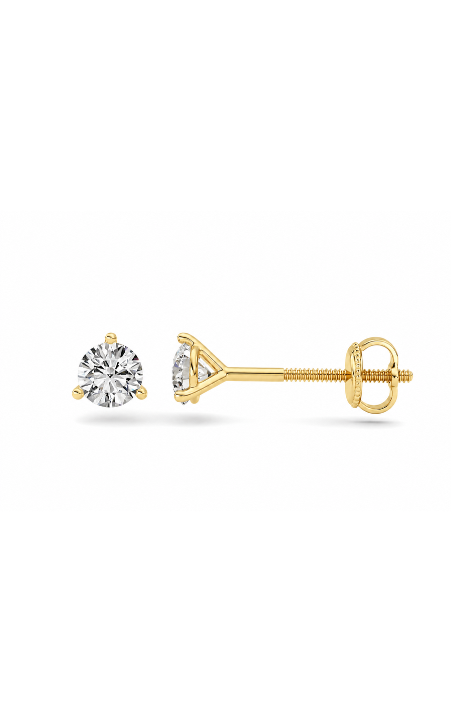 0.5CTW Round Shaped Lab Grown Diamond (F/VS) Stud Earrings in 14K Gold