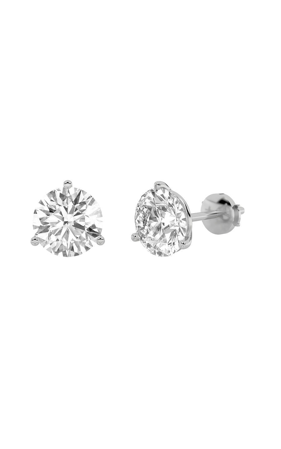1Cttw Round Shaped Lab Grown Diamond (F/VS) Martini Stud Earrings in 14K White Gold