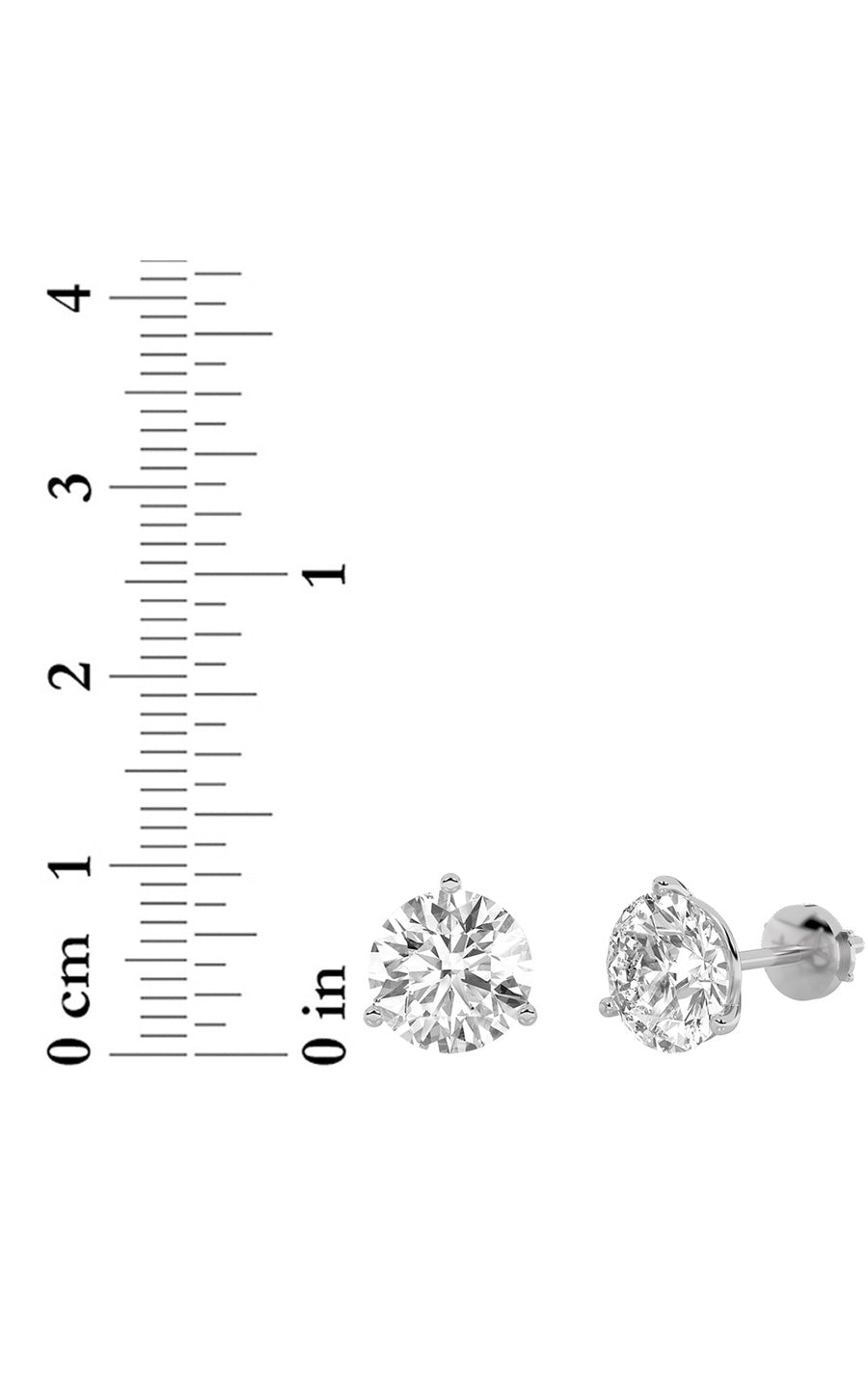 1Cttw Round Shaped Lab Grown Diamond (F/VS) Martini Stud Earrings in 14K White Gold