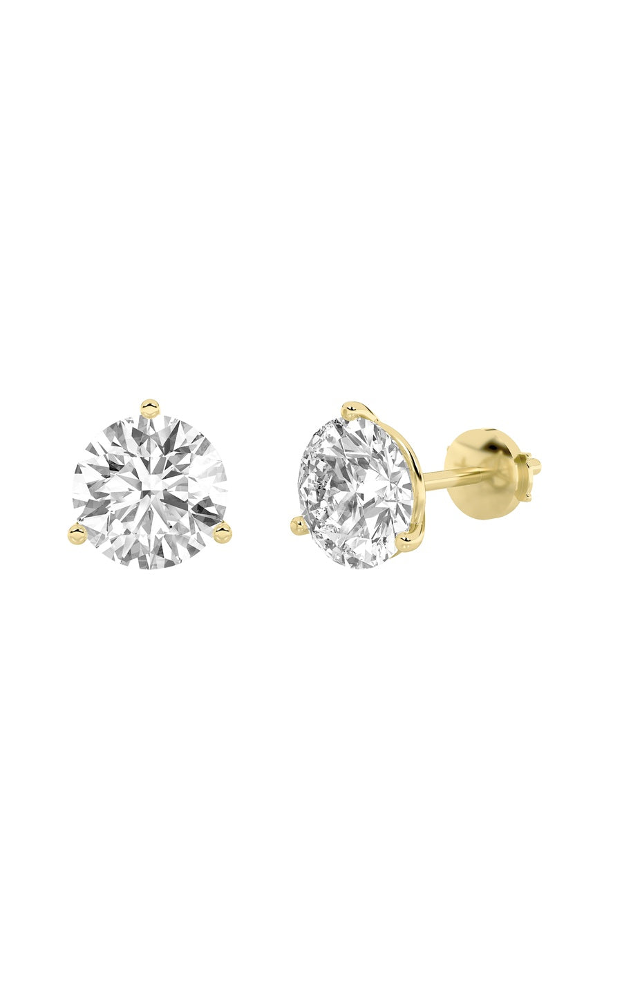 1Cttw Round Shaped Lab Grown Diamond (F/VS) Martini Stud Earrings in 14K White Gold