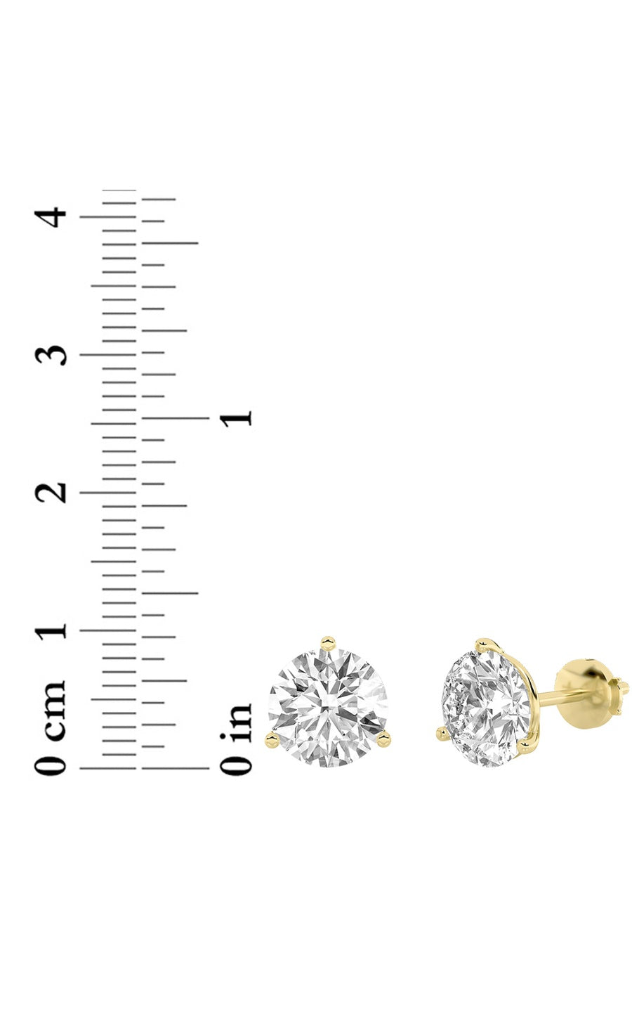 1Cttw Round Shaped Lab Grown Diamond (F/VS) Martini Stud Earrings in 14K White Gold