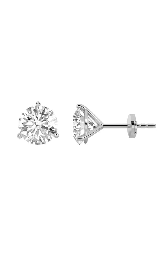1.5Cttw Round Shaped Lab Grown Diamond (F/VS) Martini Stud Earrings in 14K White Gold