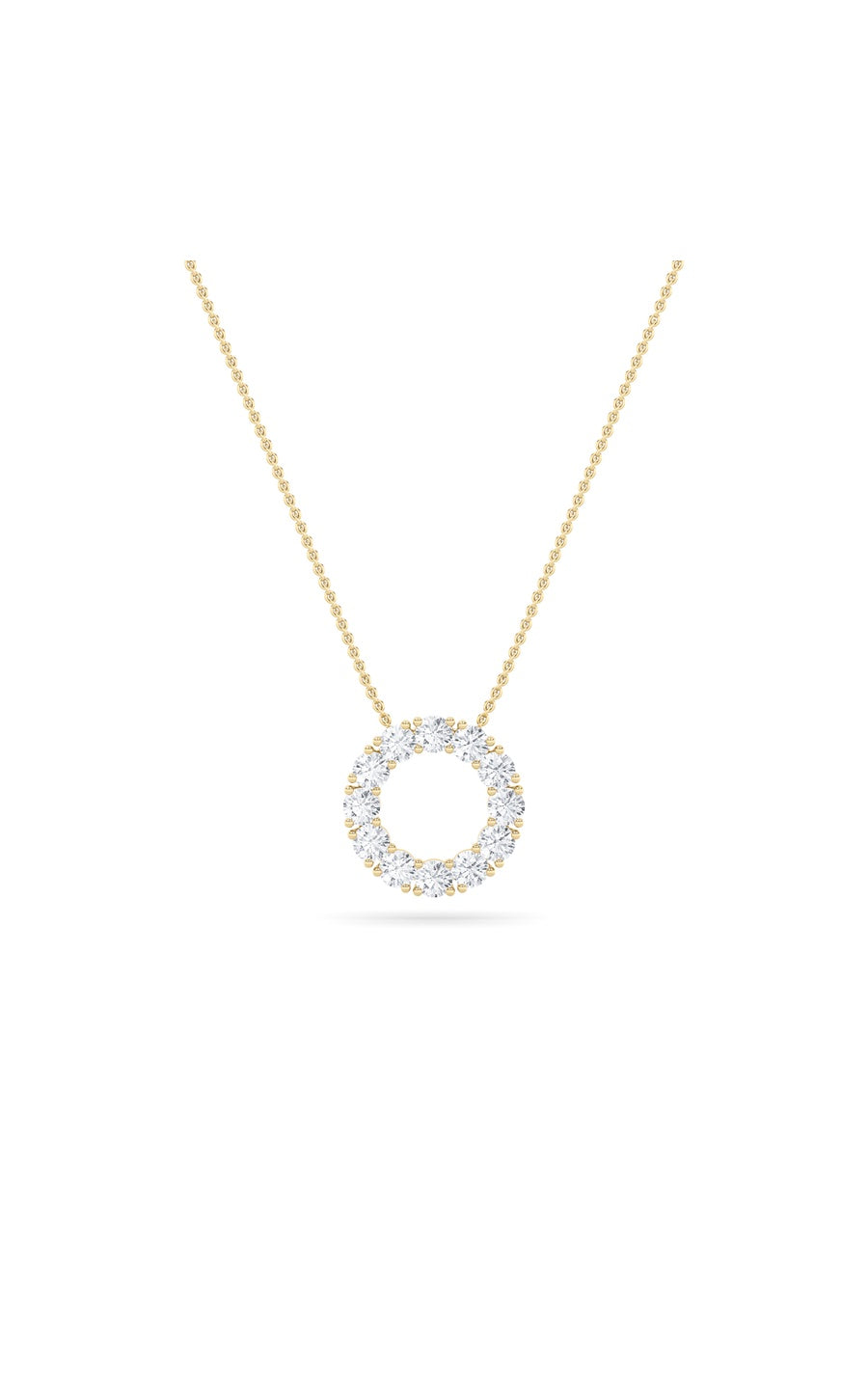 2Cttw Round Shaped Lab Grown Diamond (F/VS) CirclePendant in 14K Gold