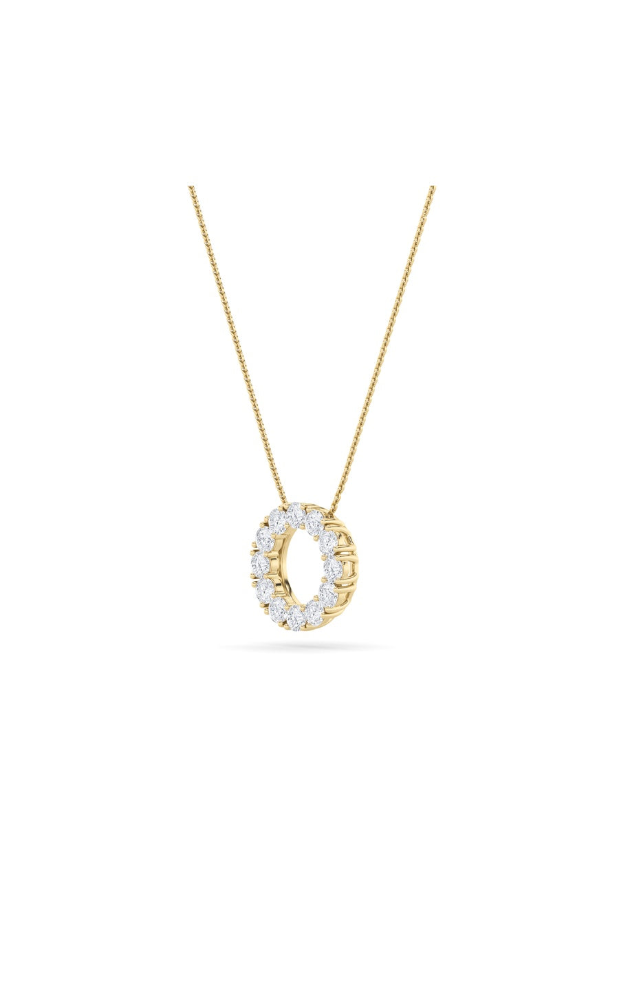 2Cttw Round Shaped Lab Grown Diamond (F/VS) CirclePendant in 14K Gold