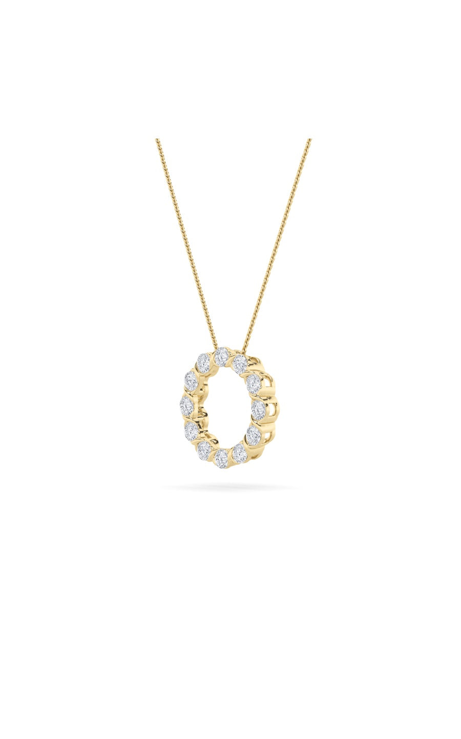2Cttw Round Shaped Lab Grown Diamond (F/VS) CirclePendant in 14K Gold