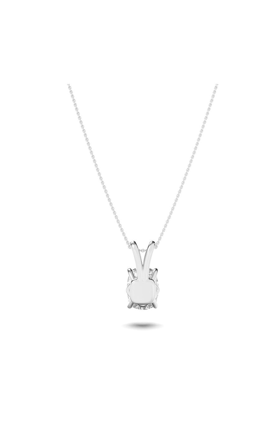 1Cttw Elongated Cushion Shaped Lab Grown Diamond (F/VS) Split Bale Solitaire Pendant in 14K Gold