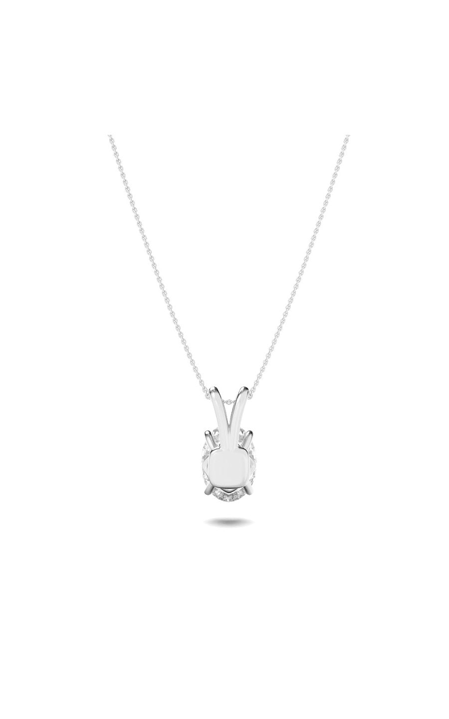 3Cttw Oval Shaped Lab Grown Diamond (F/VS) Split Bale Solitaire Pendant in 14K Gold