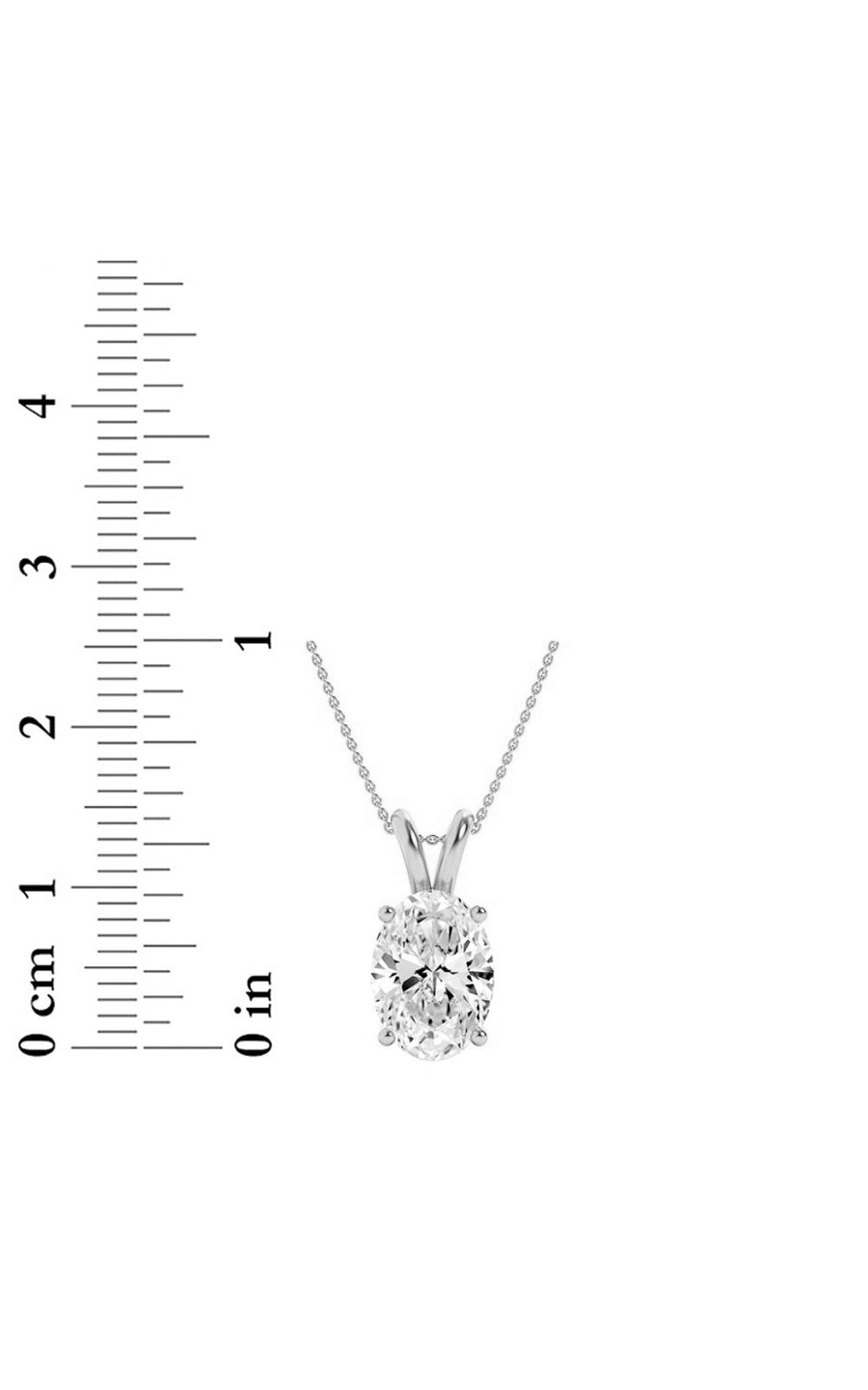 3CTW Oval Shaped Lab Grown Diamond (F/VS) Split Bale Solitaire Pendant in 14K Gold