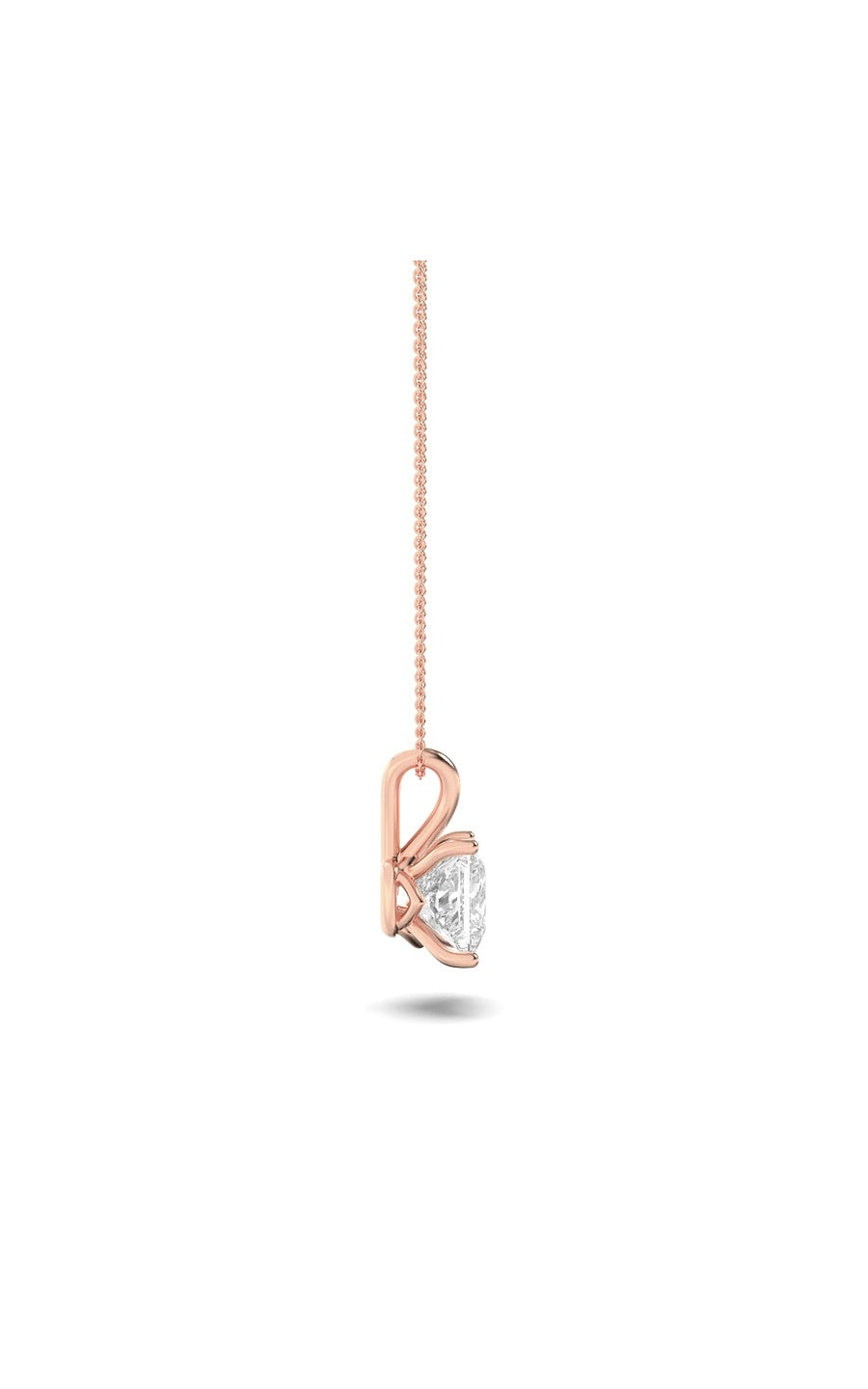 1Cttw Princess Shaped Lab Grown Diamond (F/VS) Split Bale Solitaire Pendant in 14K Gold