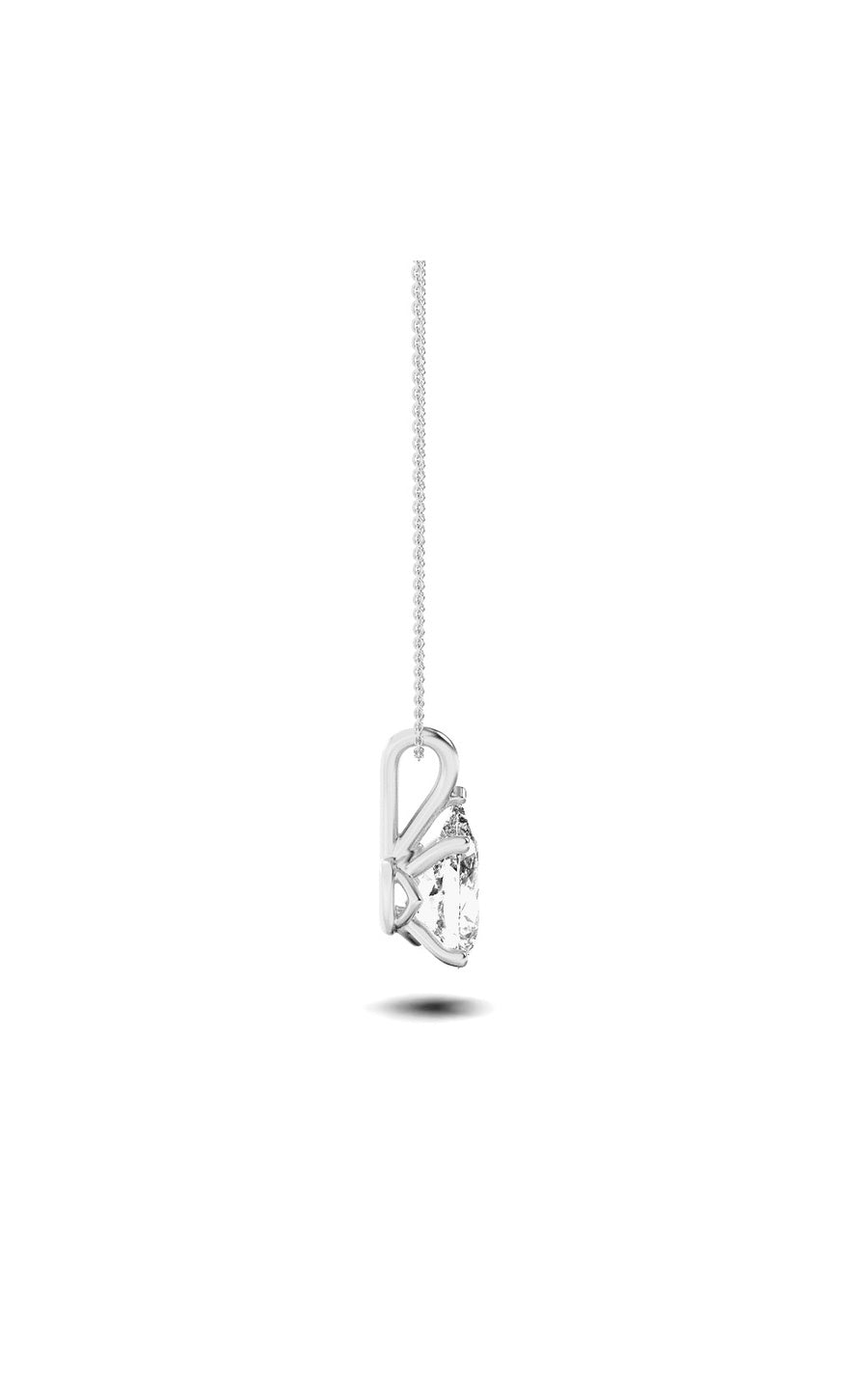 2Cttw Pear Shaped Lab Grown Diamond (F/VS) Split Bale Solitaire Pendant in 14K Gold