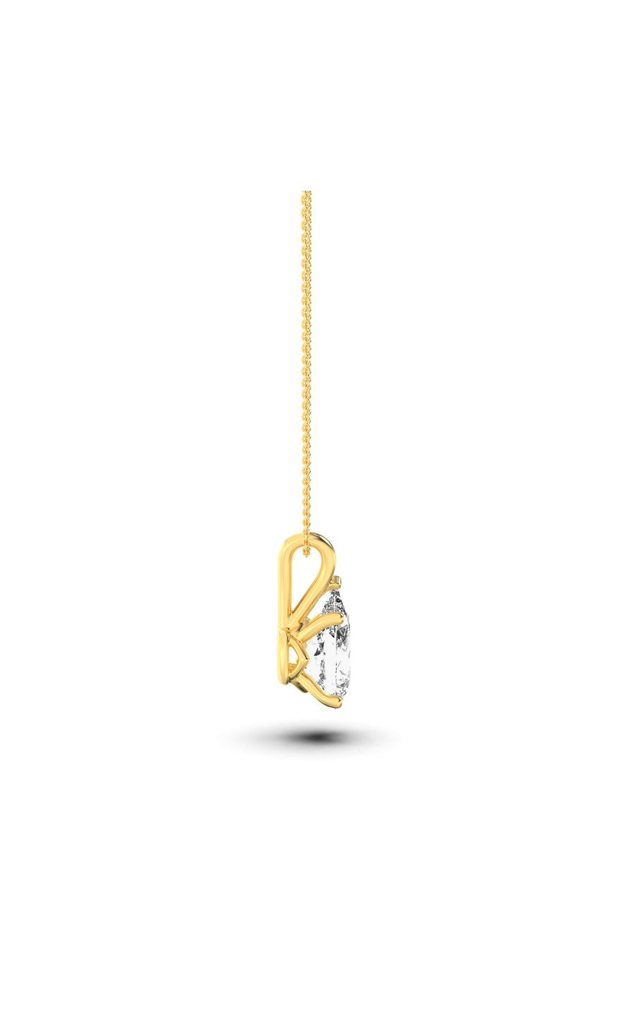 2Cttw Pear Shaped Lab Grown Diamond (F/VS) Split Bale Solitaire Pendant in 14K Gold