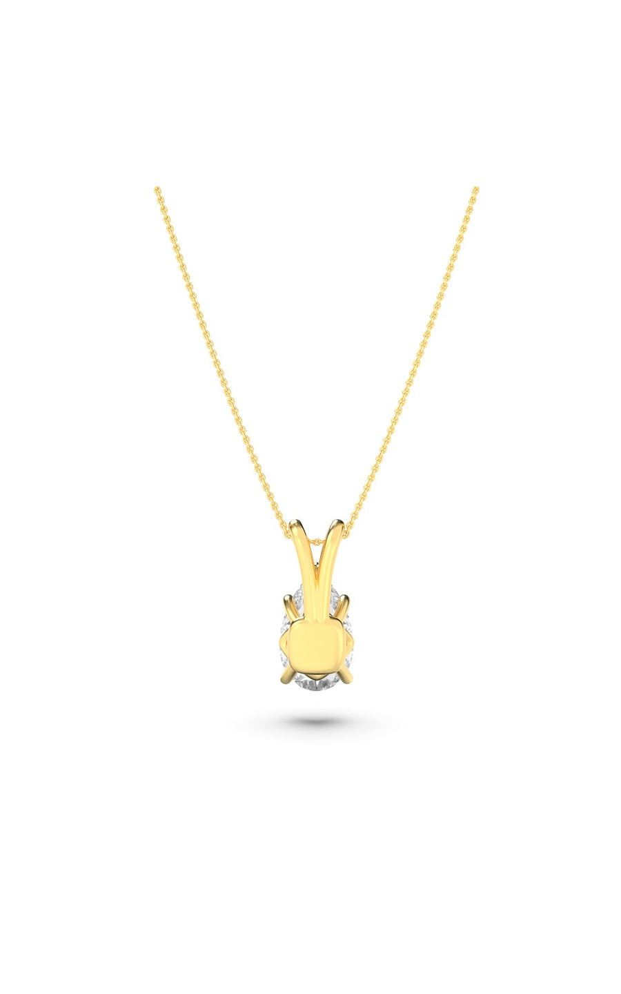 2Cttw Pear Shaped Lab Grown Diamond (F/VS) Split Bale Solitaire Pendant in 14K Gold