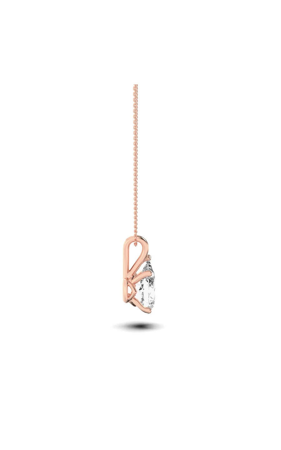 3Cttw Pear Shaped Lab Grown Diamond (F/VS) Split Bale Solitaire Pendant in 14K Gold
