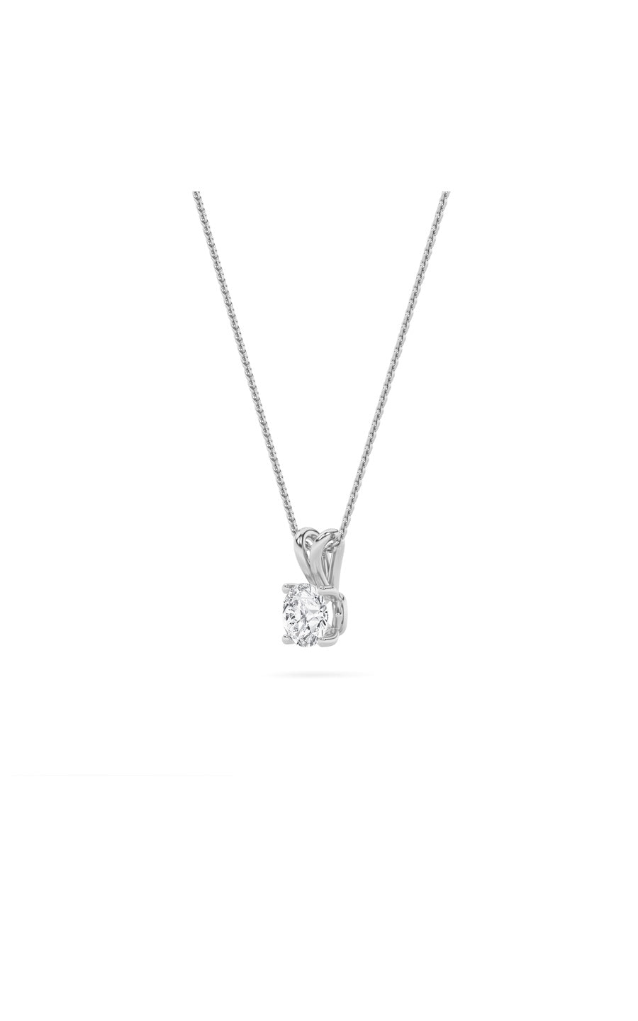 3Cttw Round Shaped Lab Grown Diamond (F/VS) SplitBale Solitaire Pendant in 14K Gold