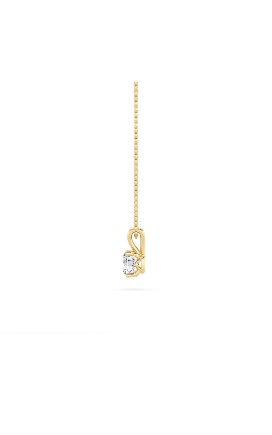3Cttw Round Shaped Lab Grown Diamond (F/VS) SplitBale Solitaire Pendant in 14K Gold