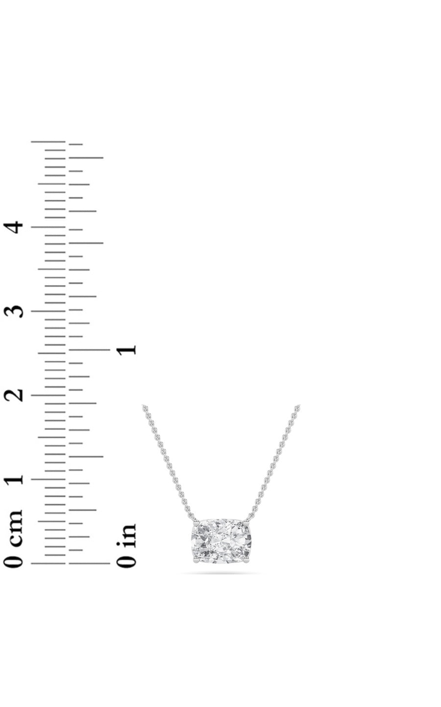 1Cttw Elongated Cushion Shaped Lab Grown Diamond (F/VS) East West Solitaire Necklace in 14K Gold