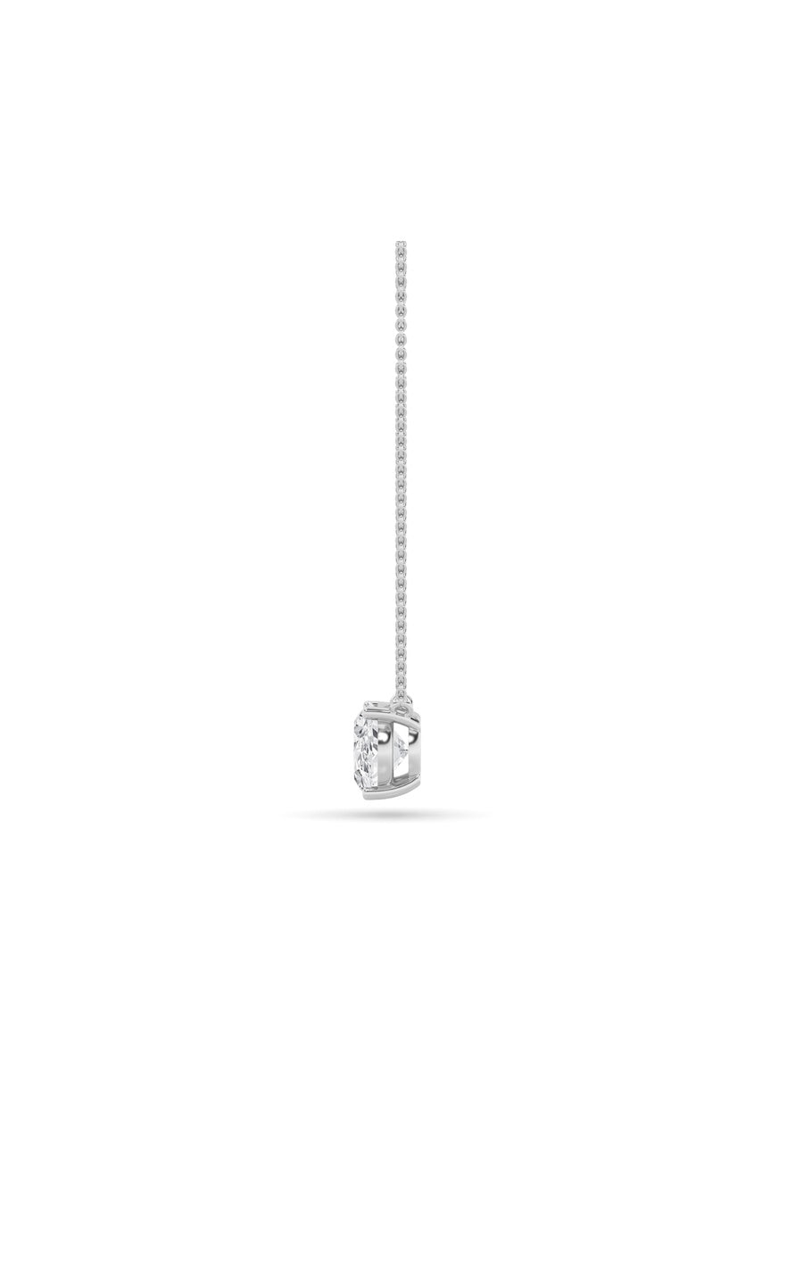 3Cttw Oval Shaped Lab Grown Diamond (F/VS) East West Solitaire Necklace in 14K Gold