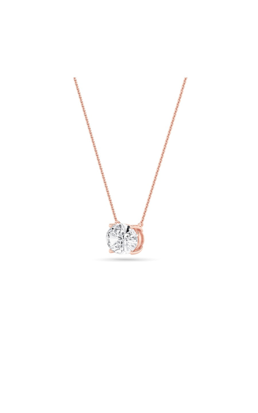 3Cttw Oval Shaped Lab Grown Diamond (F/VS) East West Solitaire Necklace in 14K Gold