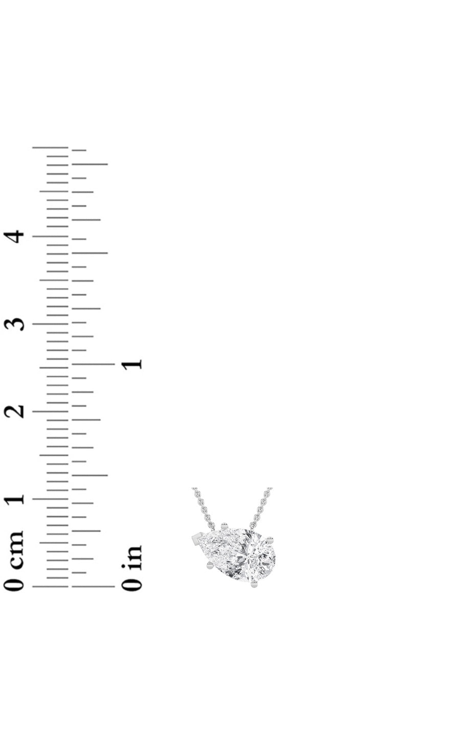 1Cttw Pear Shaped Lab Grown Diamond (F/VS) East West Solitaire Necklace in 14K Gold