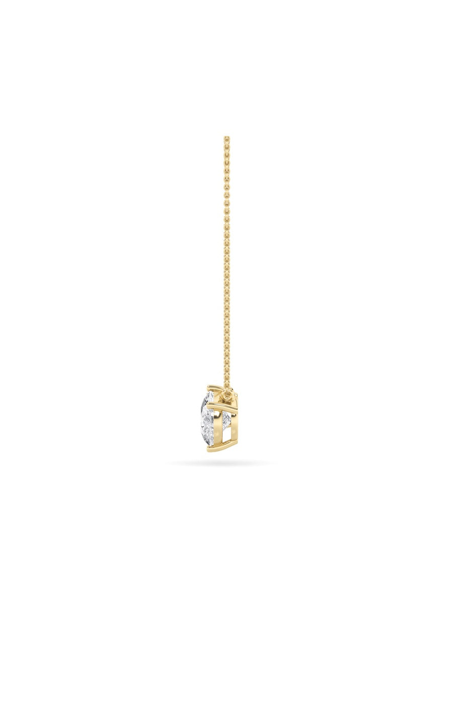 1Cttw Pear Shaped Lab Grown Diamond (F/VS) East West Solitaire Necklace in 14K Gold