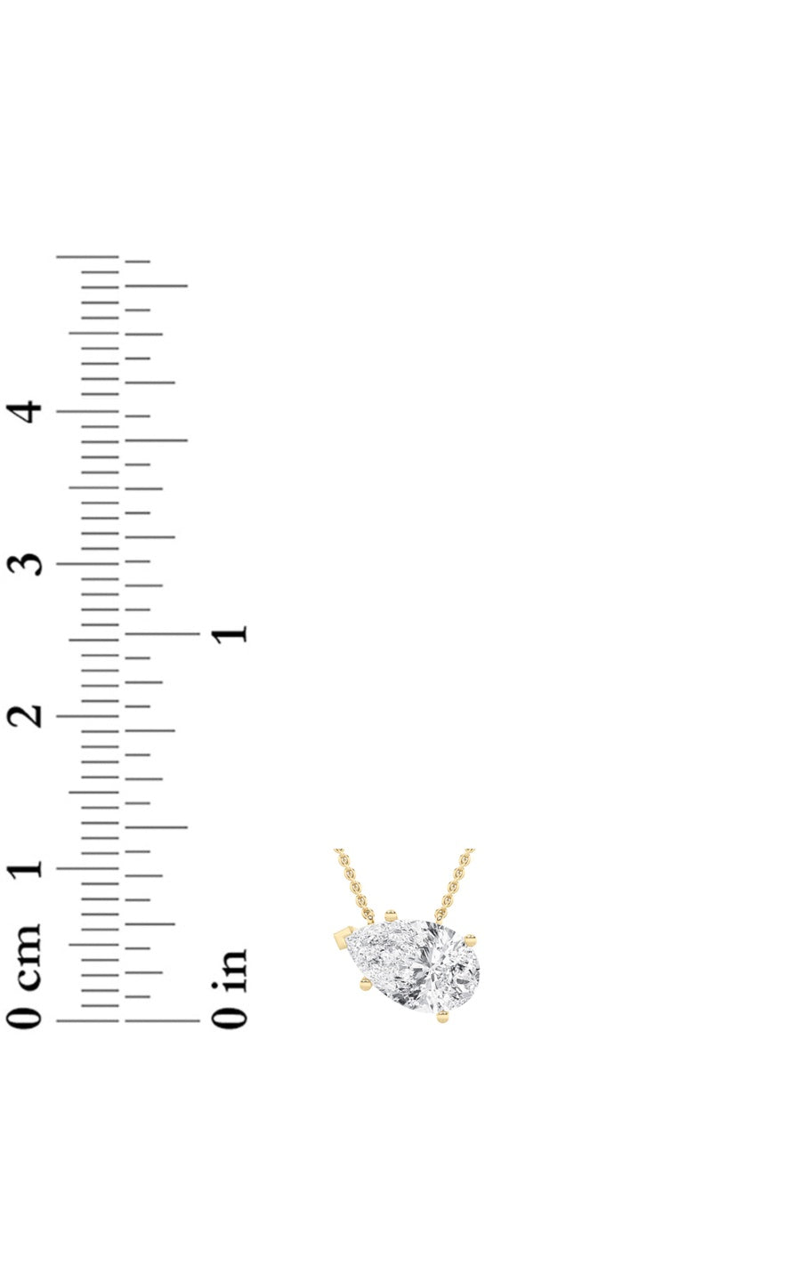 1Cttw Pear Shaped Lab Grown Diamond (F/VS) East West Solitaire Necklace in 14K Gold