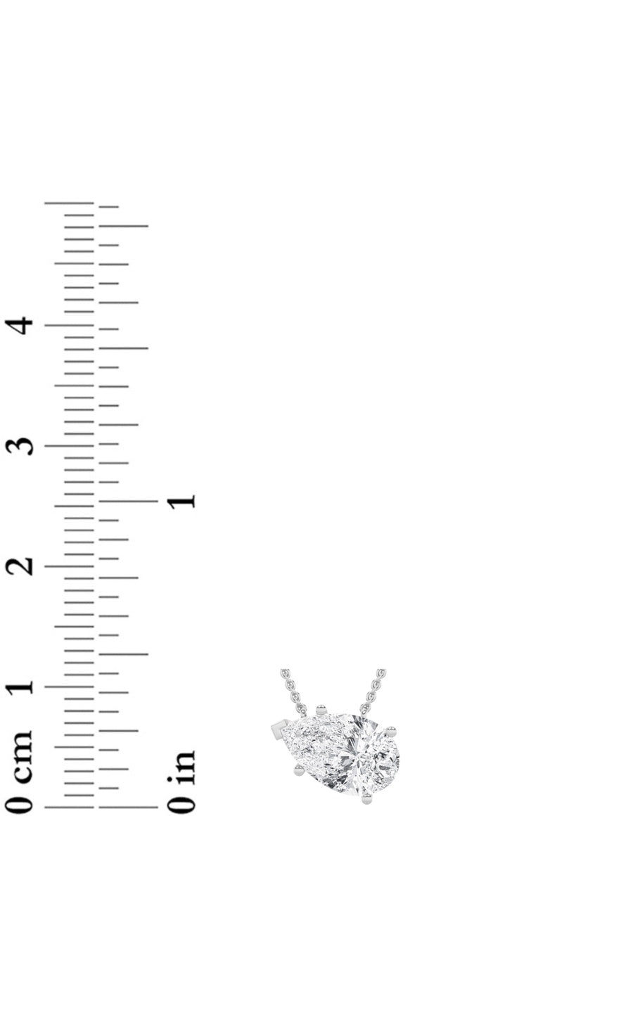 2Cttw Pear Shaped Lab Grown Diamond (F/VS) East West Solitaire Necklace in 14K Gold