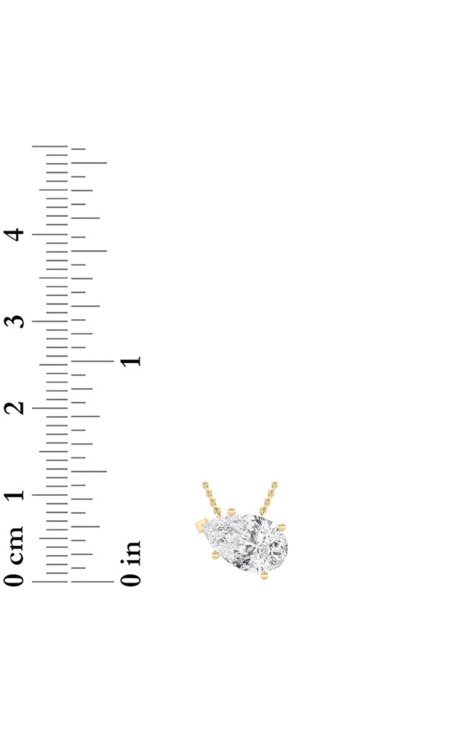 2Cttw Pear Shaped Lab Grown Diamond (F/VS) East West Solitaire Necklace in 14K Gold