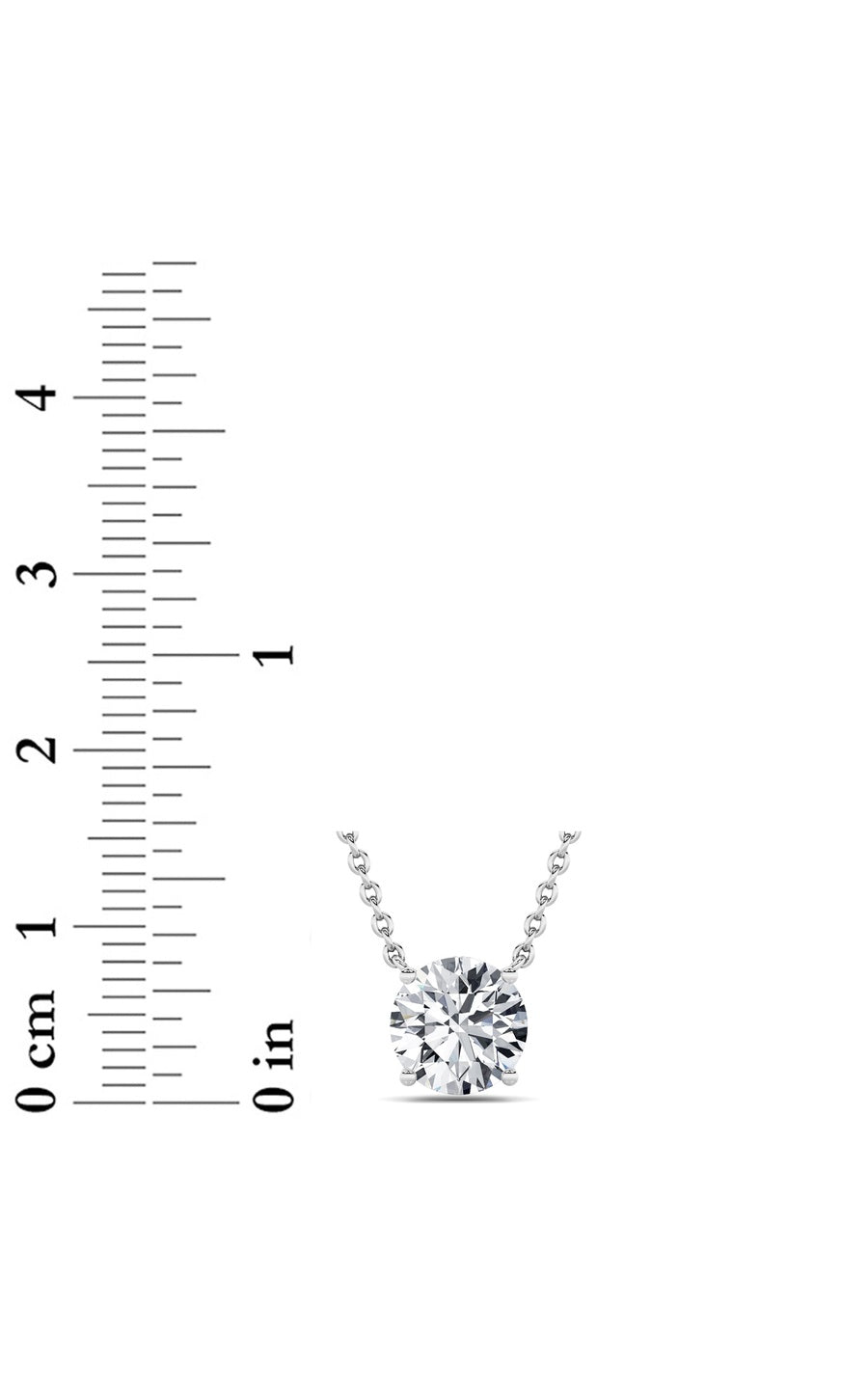 2Cttw Round Shaped Lab Grown Diamond (F/VS) Solitaire Necklace in 14K Gold