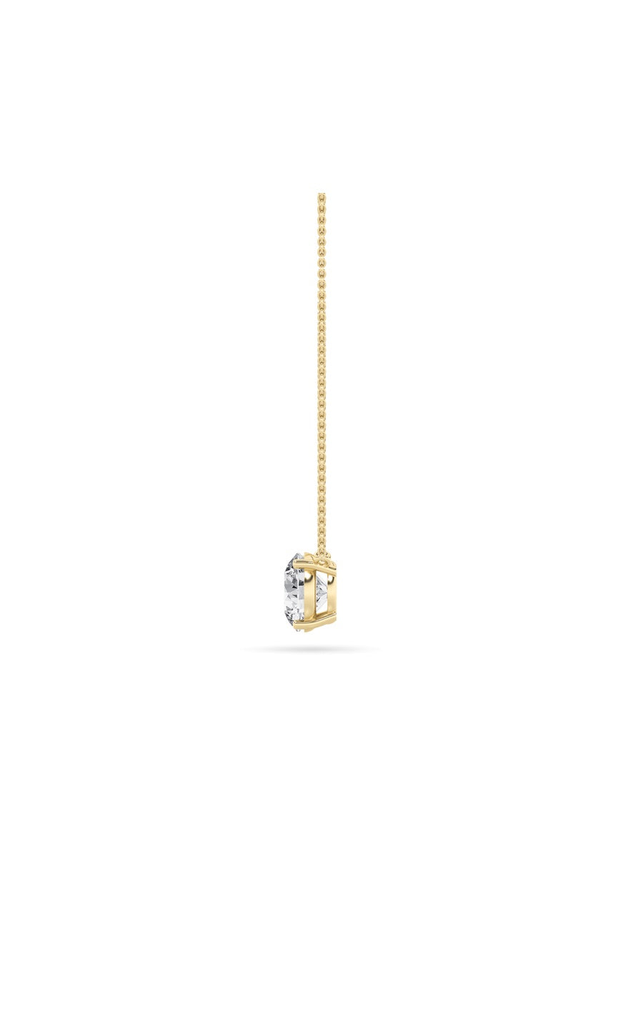 2Cttw Round Shaped Lab Grown Diamond (F/VS) Solitaire Necklace in 14K Gold