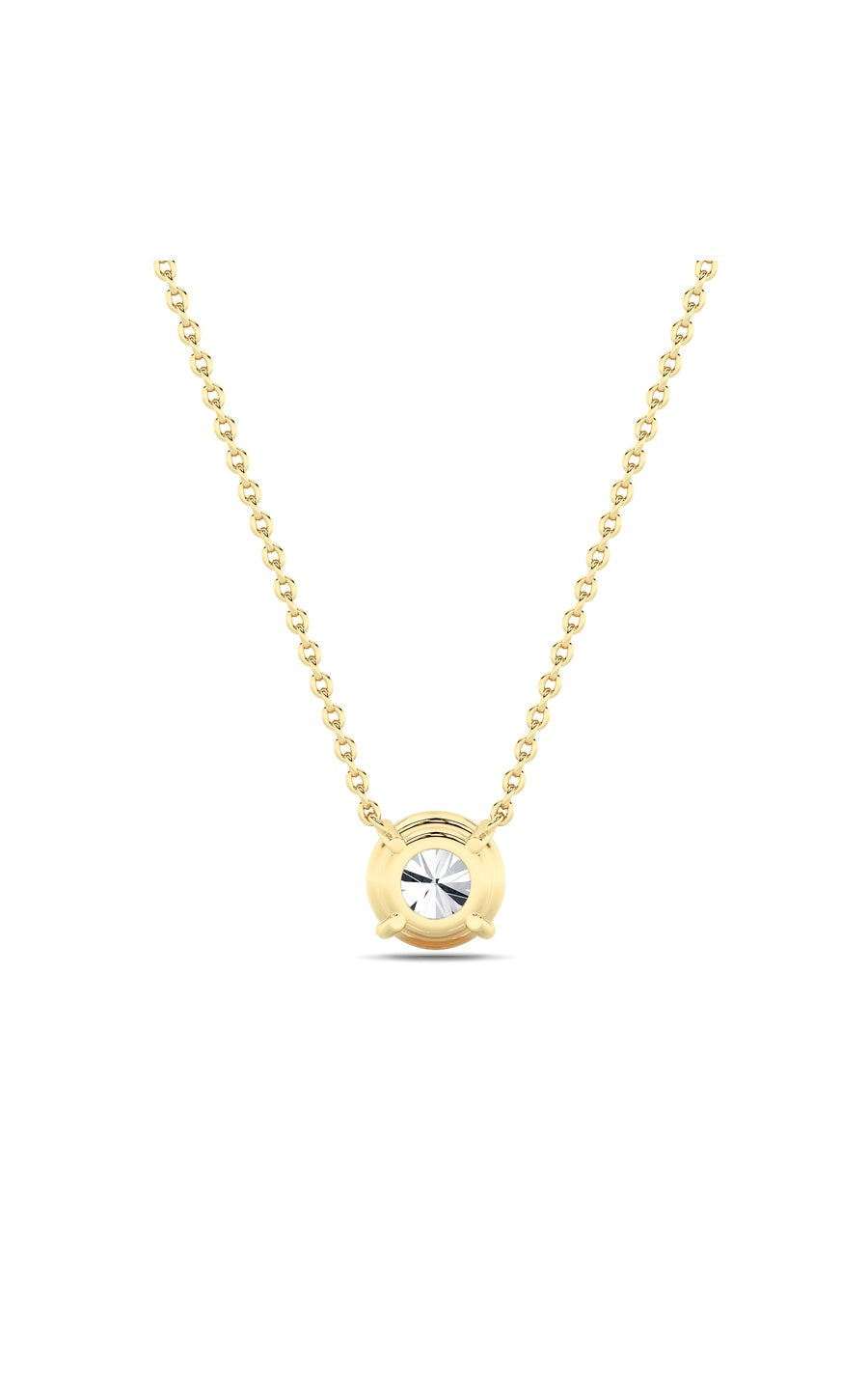 2Cttw Round Shaped Lab Grown Diamond (F/VS) Solitaire Necklace in 14K Gold