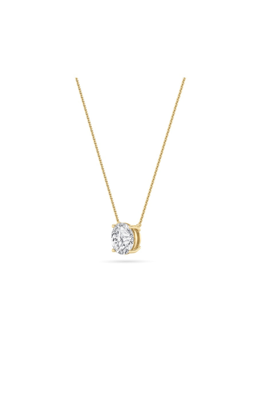 2Cttw Round Shaped Lab Grown Diamond (F/VS) Solitaire Necklace in 14K Gold
