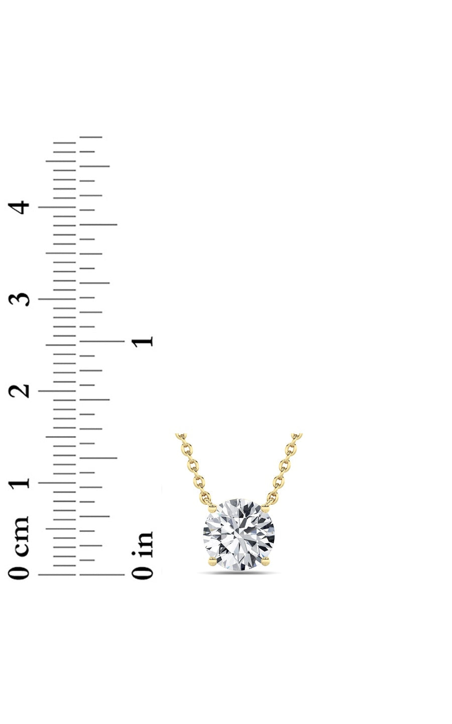 2Cttw Round Shaped Lab Grown Diamond (F/VS) Solitaire Necklace in 14K Gold