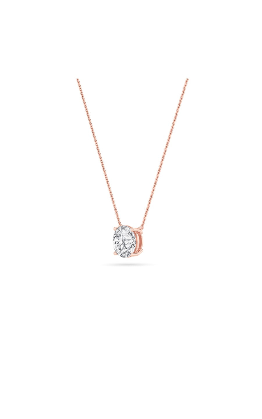 2Cttw Round Shaped Lab Grown Diamond (F/VS) Solitaire Necklace in 14K Gold