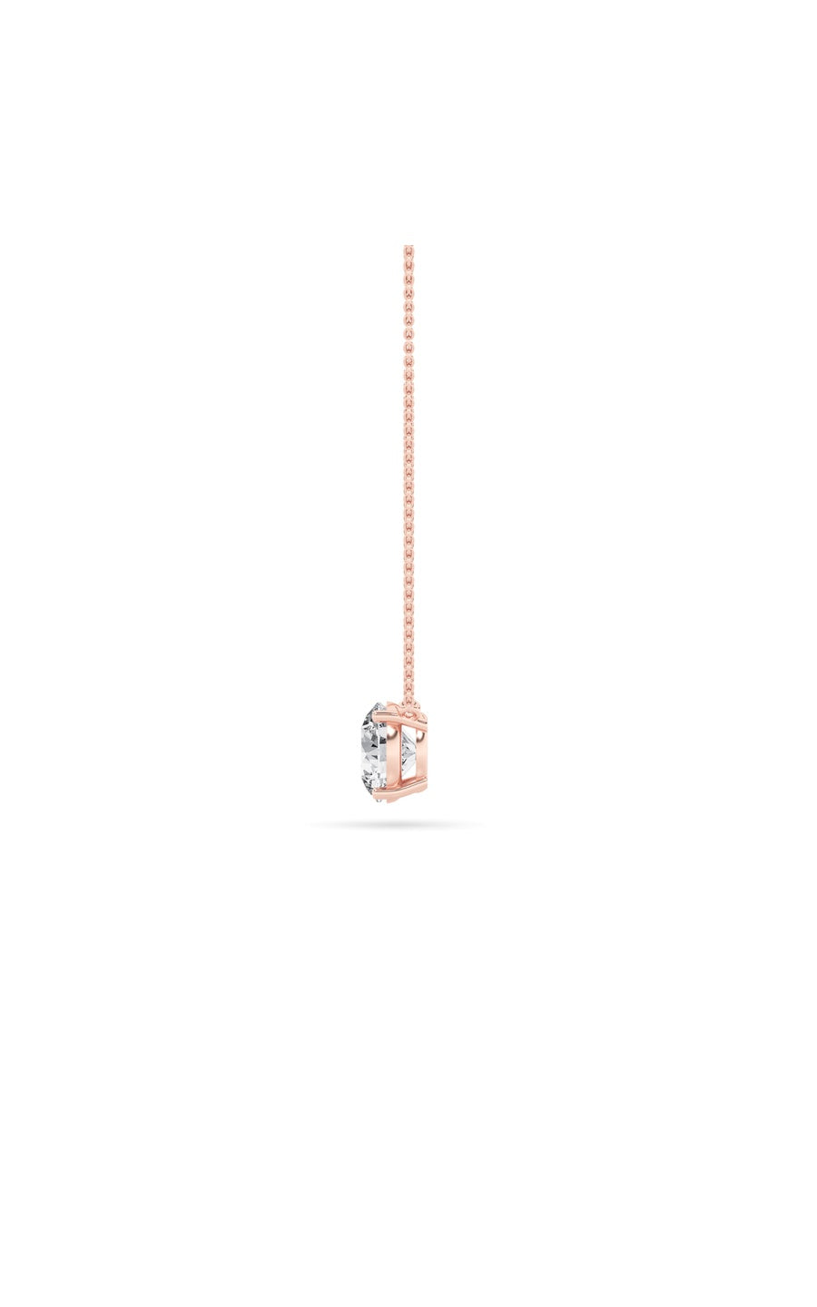 2Cttw Round Shaped Lab Grown Diamond (F/VS) Solitaire Necklace in 14K Gold