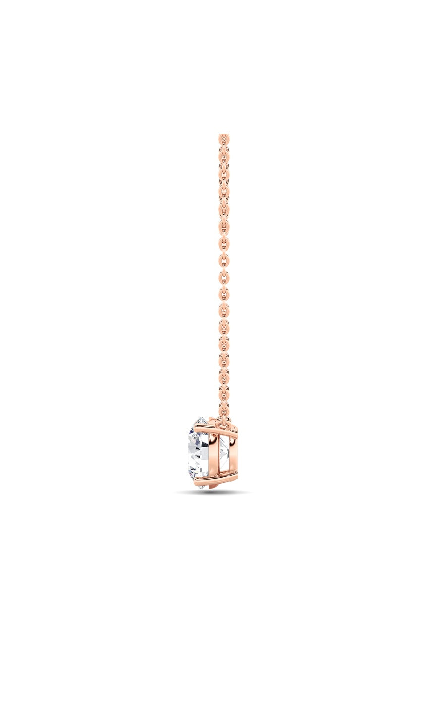 2Cttw Round Shaped Lab Grown Diamond (F/VS) Solitaire Necklace in 14K Gold