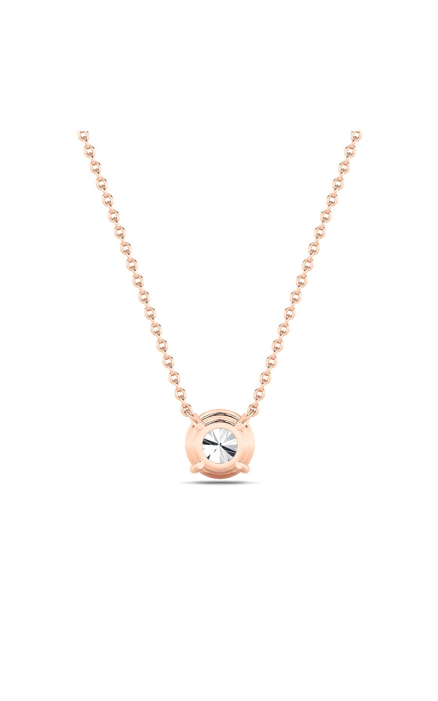 2Cttw Round Shaped Lab Grown Diamond (F/VS) Solitaire Necklace in 14K Gold