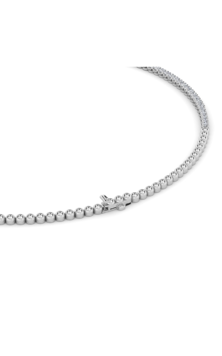 15Cttw Round Shaped Lab Grown Diamond (F/VS) Graduating Half Riviera Necklace in 14K Gold