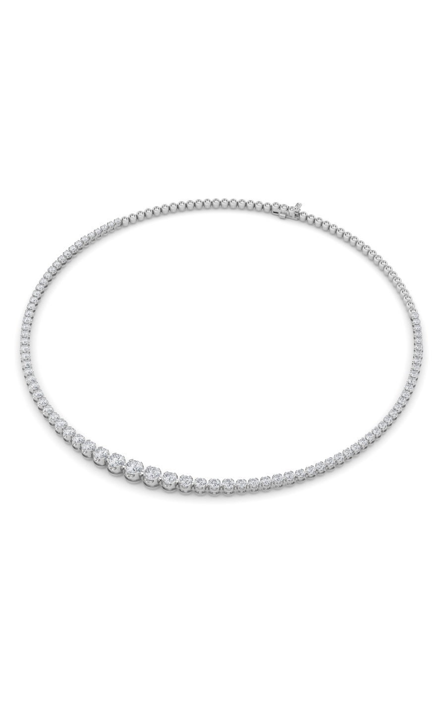 7Cttw Round Shaped Lab Grown Diamond (F/VS) Graduating Half  Riviera Necklace in 14K Gold