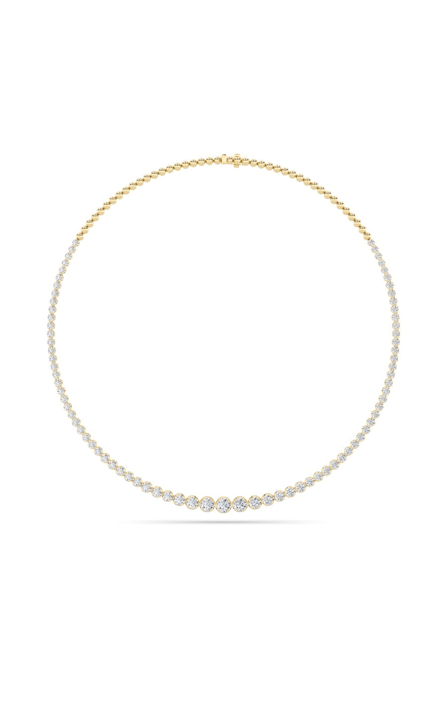 7Cttw Round Shaped Lab Grown Diamond (F/VS) Graduating Half  Riviera Necklace in 14K Gold