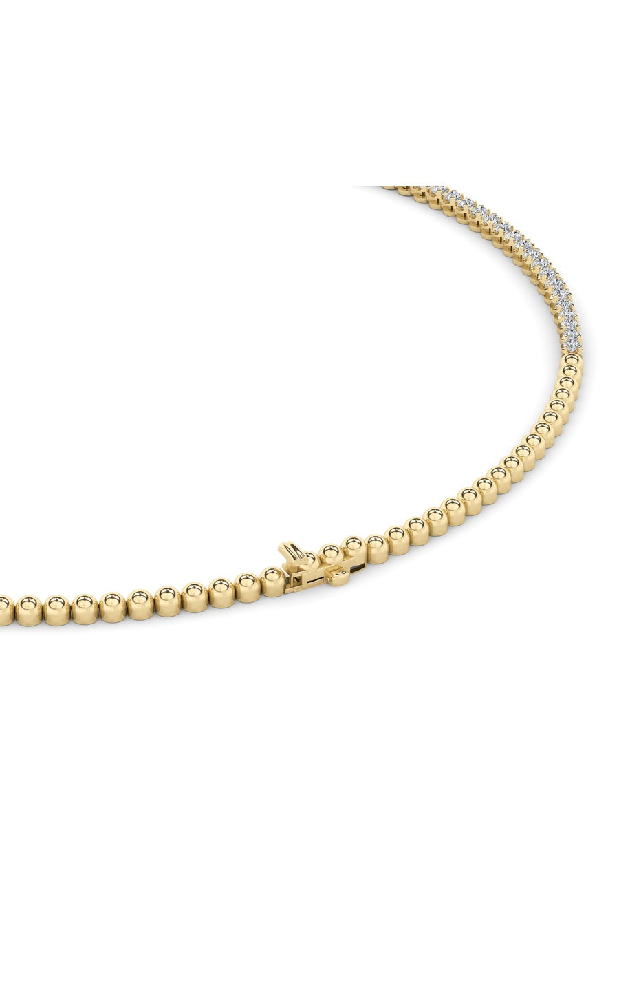 7Cttw Round Shaped Lab Grown Diamond (F/VS) Graduating Half  Riviera Necklace in 14K Gold