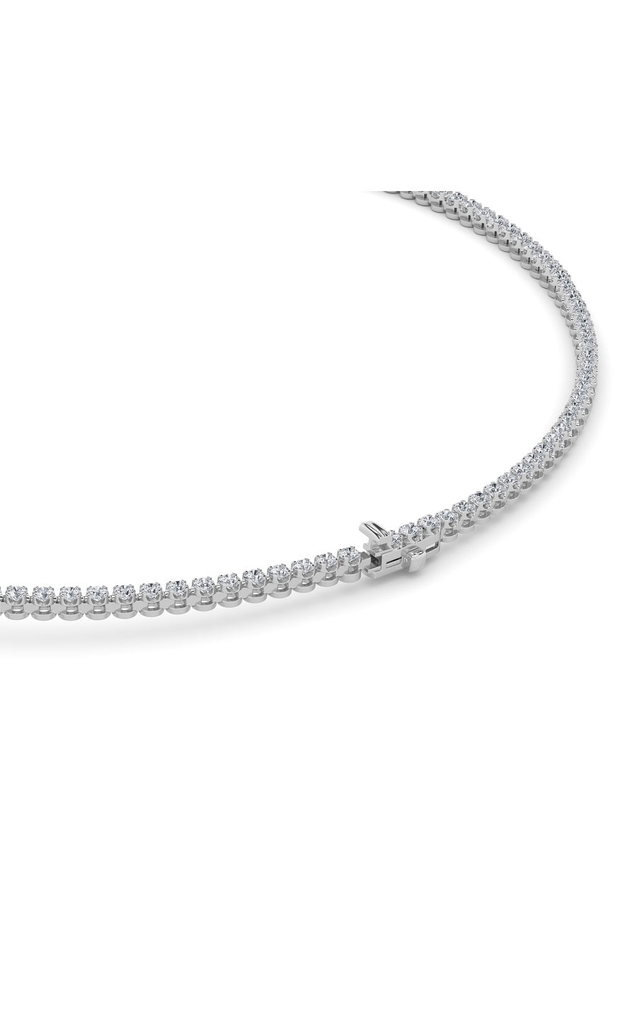 10Cttw Round Shaped Lab Grown Diamond (F/VS) Graduating Full Riviera Necklace in 14K Gold