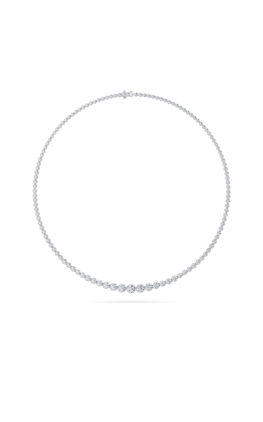 7Cttw Round Shaped Lab Grown Diamond (F/VS) Graduating Half Riviera Necklace in 14K Gold