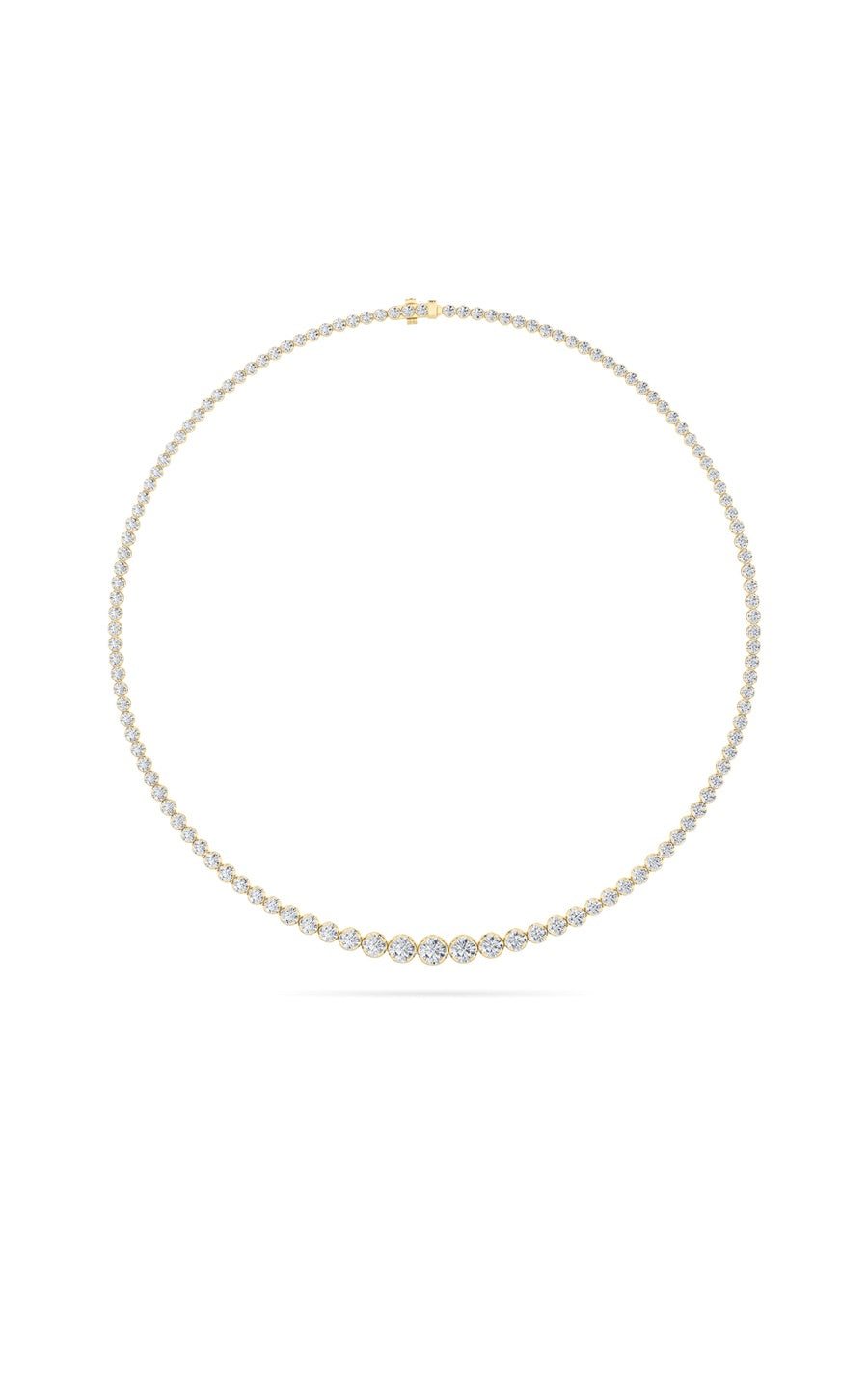 7Cttw Round Shaped Lab Grown Diamond (F/VS) Graduating Half Riviera Necklace in 14K Gold