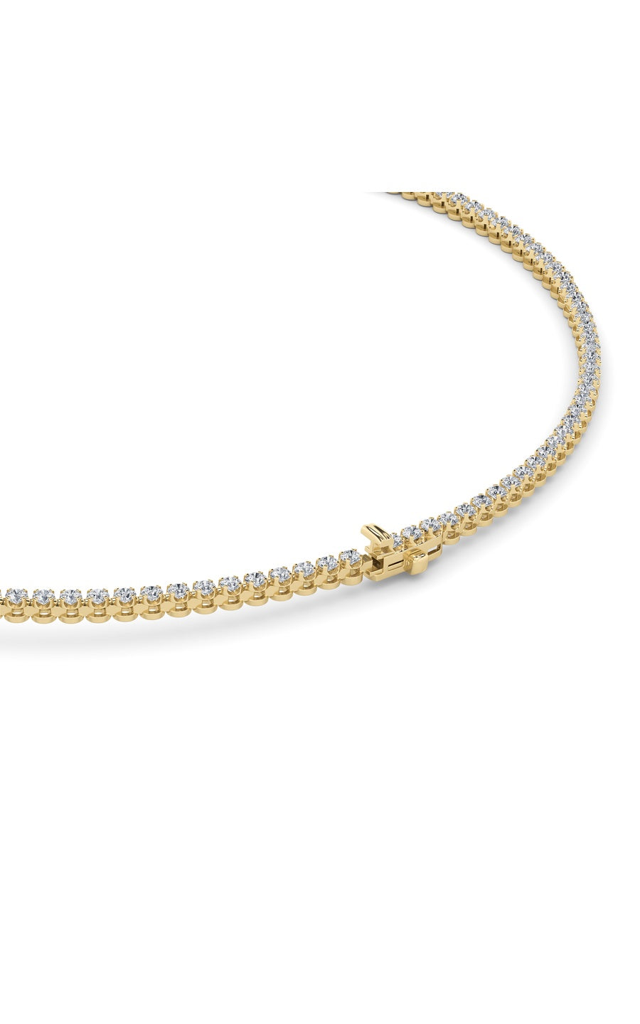 7Cttw Round Shaped Lab Grown Diamond (F/VS) Graduating Half Riviera Necklace in 14K Gold