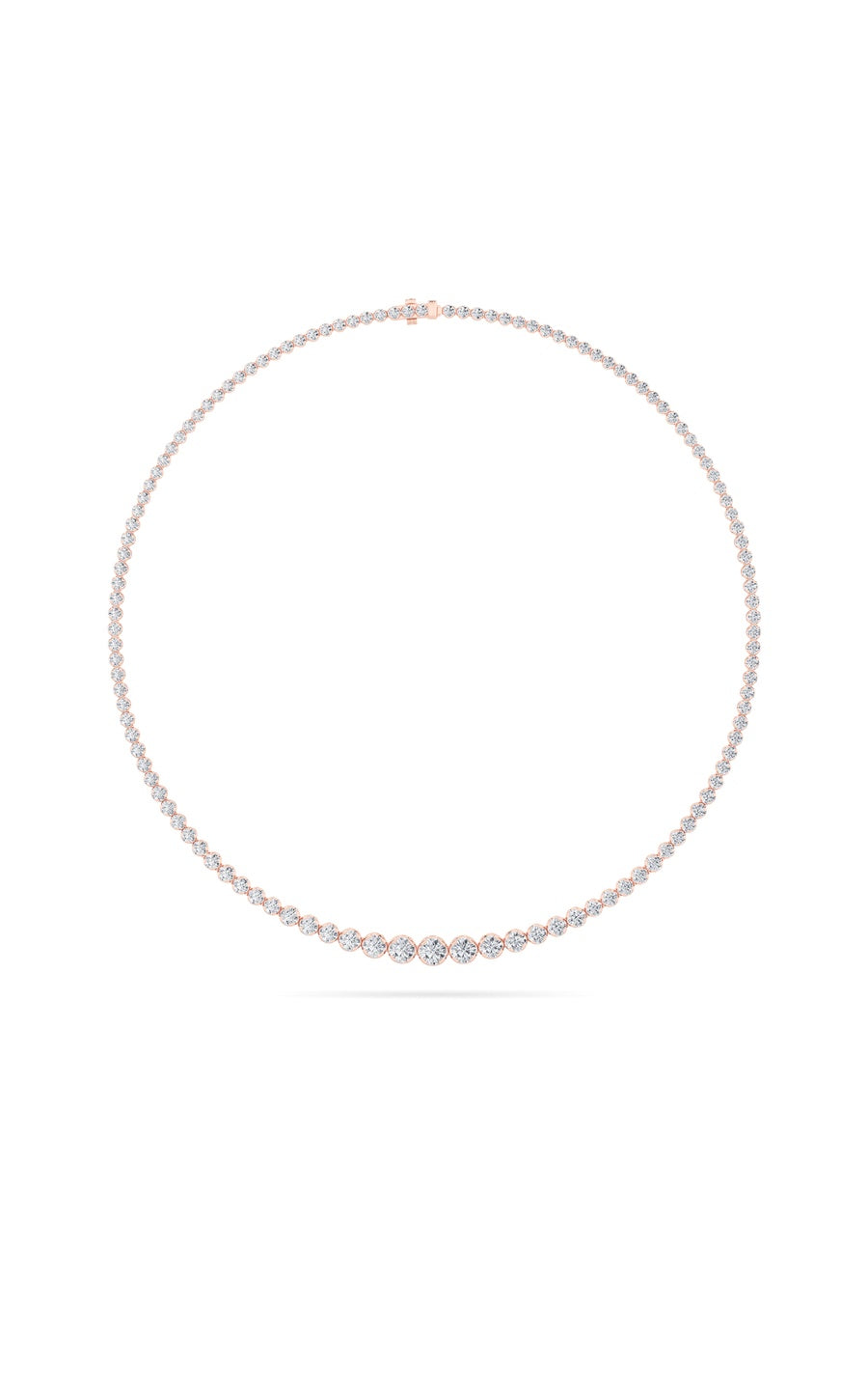 7Cttw Round Shaped Lab Grown Diamond (F/VS) Graduating Half Riviera Necklace in 14K Gold