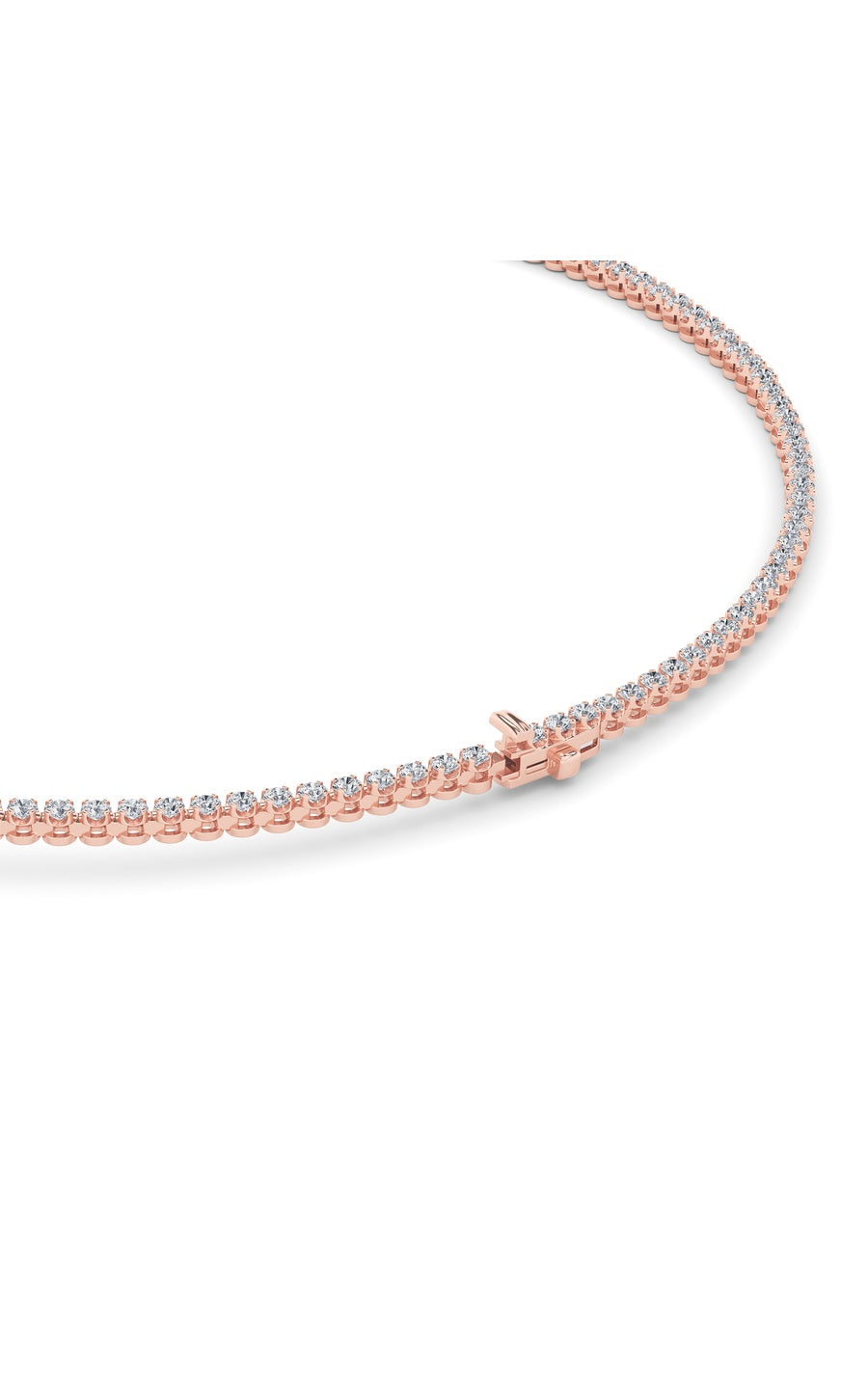 7Cttw Round Shaped Lab Grown Diamond (F/VS) Graduating Half Riviera Necklace in 14K Gold