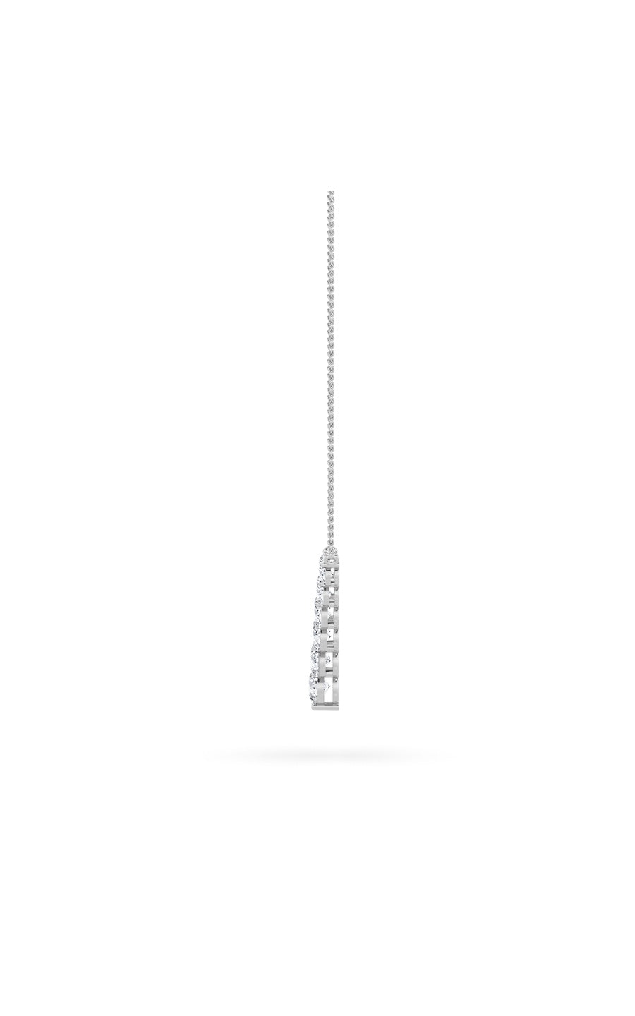 5Cttw Round Shaped Lab Grown Diamond (F/VS) Graduating V Necklace in 14K Gold