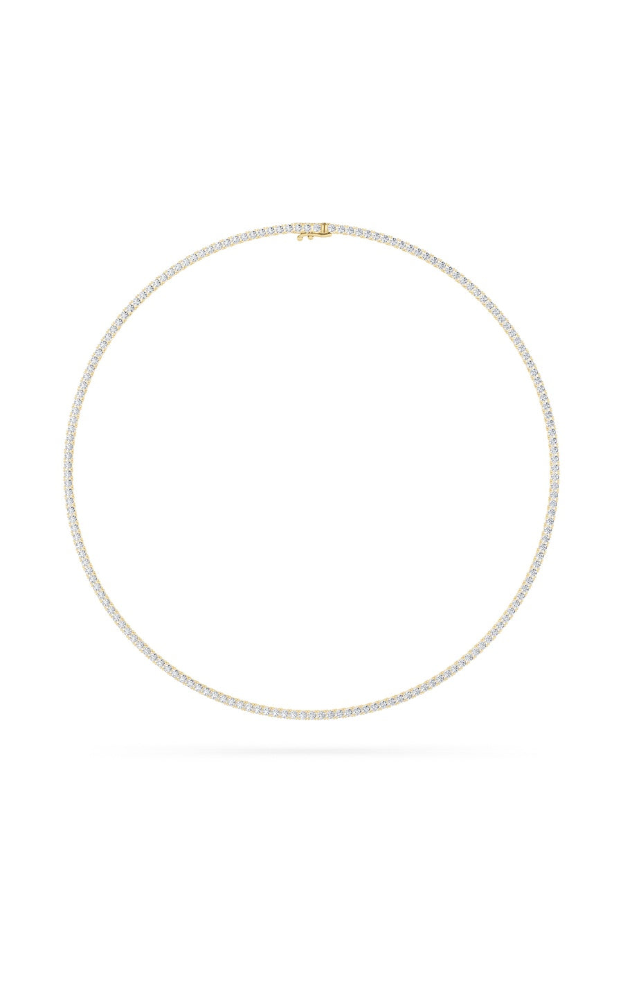10Cttw Round Shaped Lab Grown Diamond (F/VS) Tennis Necklace in 14K White Gold