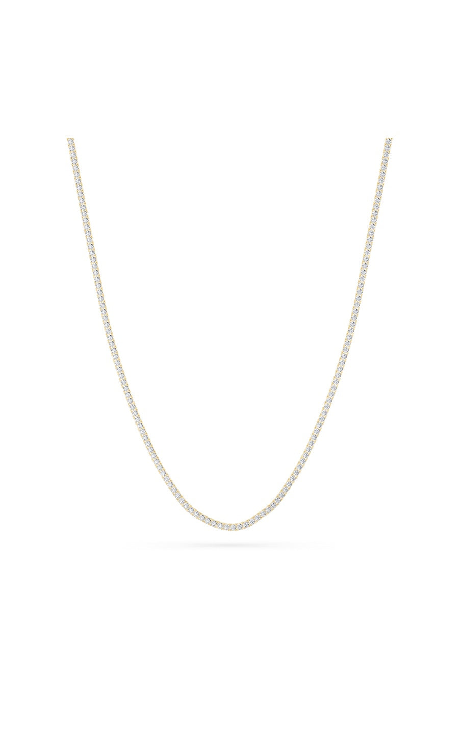 10Cttw Round Shaped Lab Grown Diamond (F/VS) Tennis Necklace in 14K White Gold